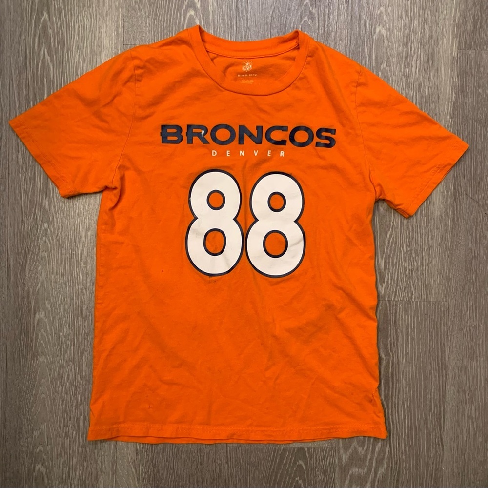 Denver Broncos NFL Demaryius Thomas #88 Jersey Style Tee Youth Size Medium 10/12